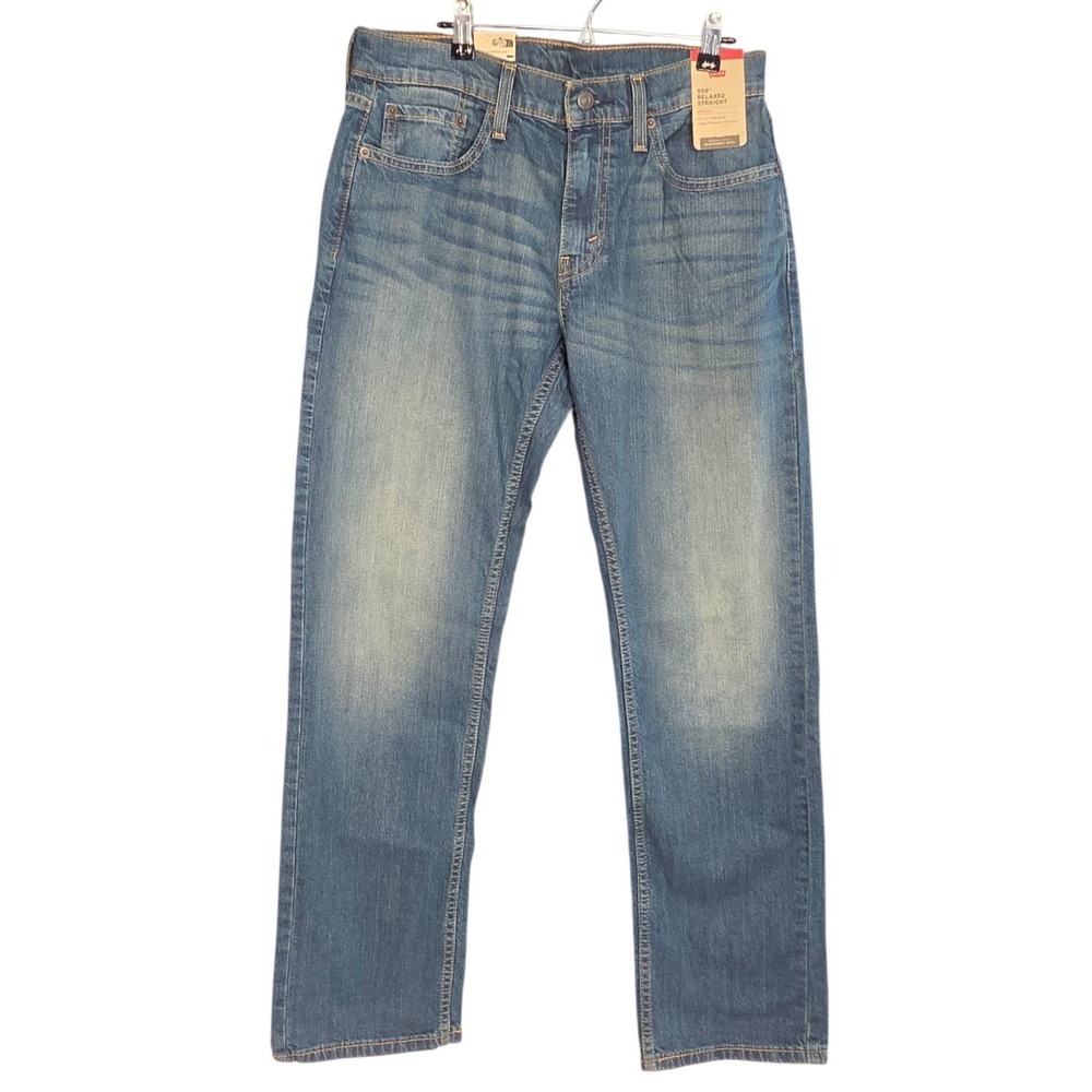 Levis 559 Relaxed Straight Jeans Mens 30x32 Blue Medium Wash Stretch Denim NEW